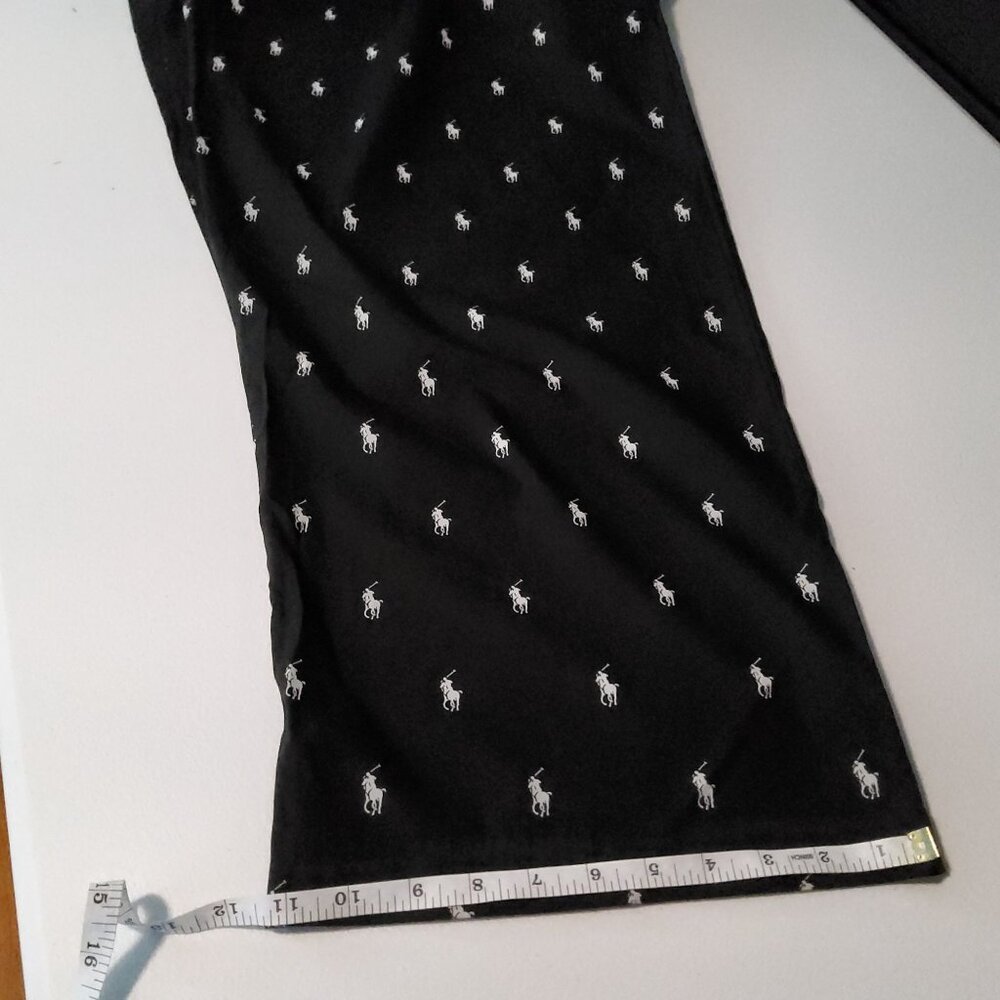 Polo Ralph Lauren womenPajama Pants Black With White Pony Print Size 4X 100% Cot - Picture 12 of 12